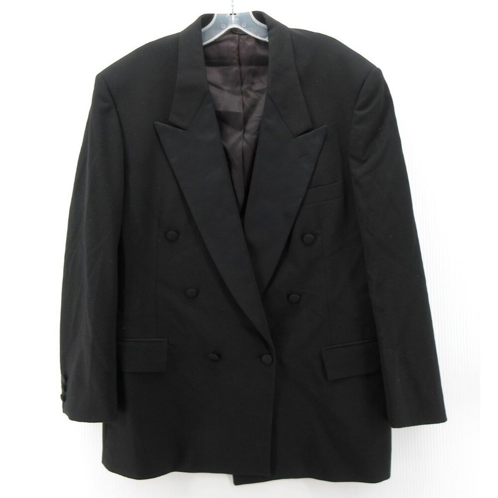 VINTAGE After Six Coat 43 Tuxedo Blazer Wool Double Breasted USA Made